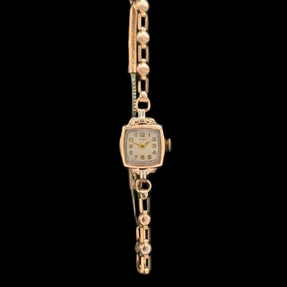 Rima 10k Rose Gold Case & Bracelet, 7-Jewelled Mechanical Movement Ladies Very V - Picture 1 of 10